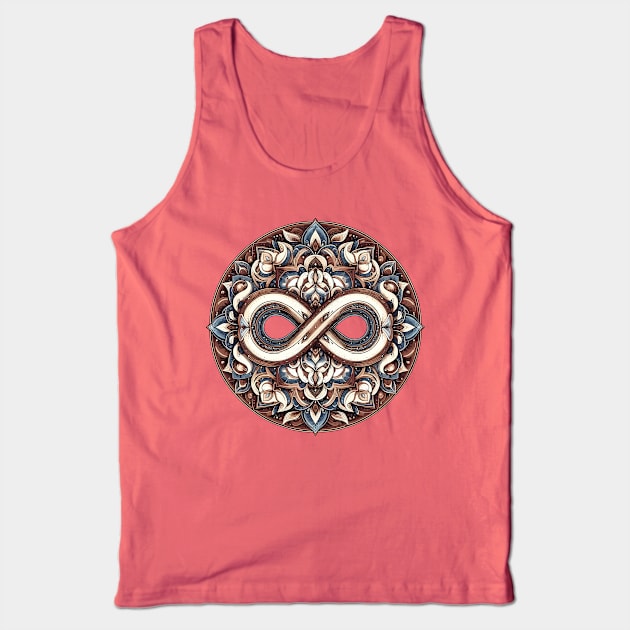 Mandala Brown Blue 3 Tank Top by sapphire seaside studio